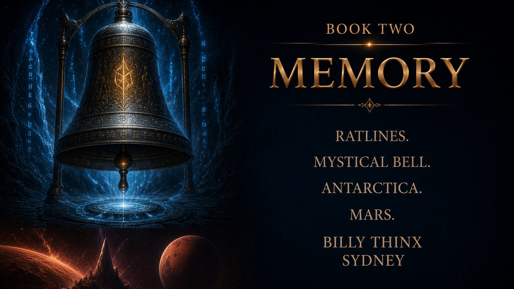 Book Two — Memory. The Bell. Antarctica. Mars. The mythology deepens.